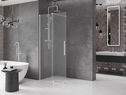 Mexen Velar sliding shower screen Walk-in 110 x 200 cm, frost 8 mm, brushed nickel - 871-110-000-33-97