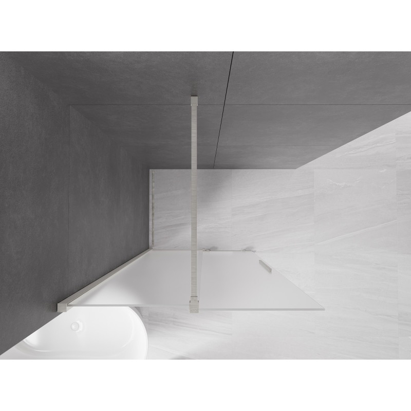 Mexen Velar sliding shower screen Walk-in 110 x 200 cm, frost 8 mm, brushed nickel - 871-110-000-33-97