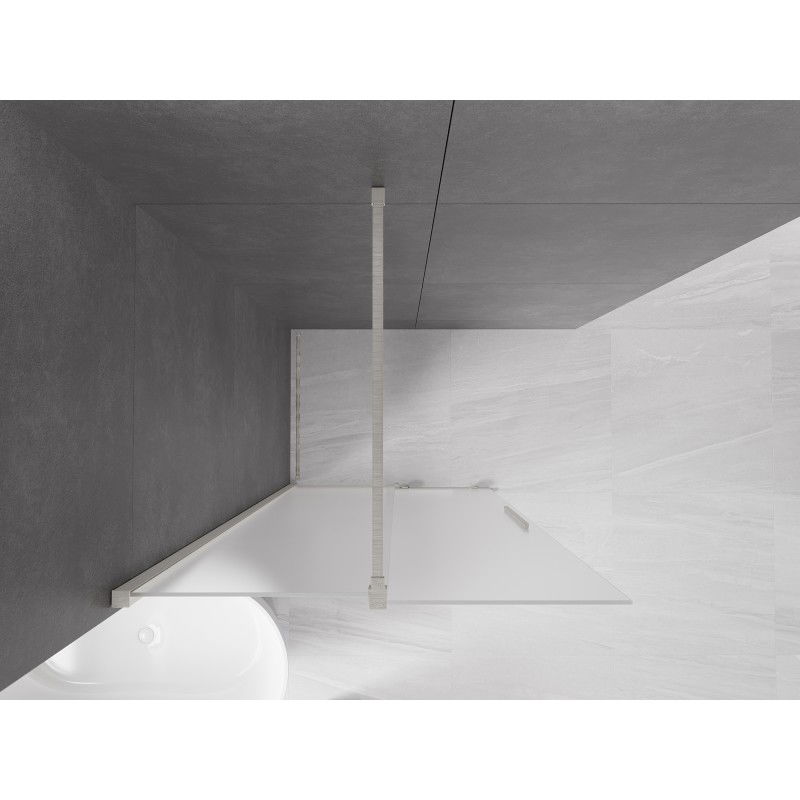 Mexen Velar sliding Walk-in shower wall 110 x 200 cm, frost 8 mm, brushed nickel - 871-110-000-33-97