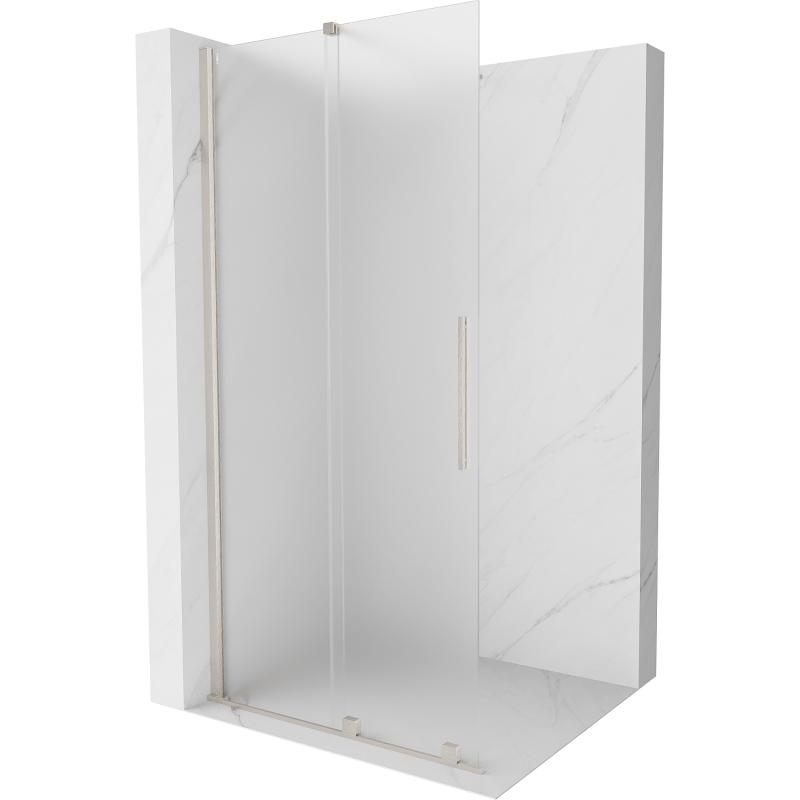 Mexen Velar sliding shower screen Walk-in 100 x 200 cm, frost 8 mm, brushed nickel - 871-100-000-33-97