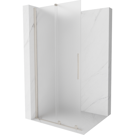 Mexen Velar sliding shower screen Walk-in 100 x 200 cm, frost 8 mm, brushed nickel - 871-100-000-33-97