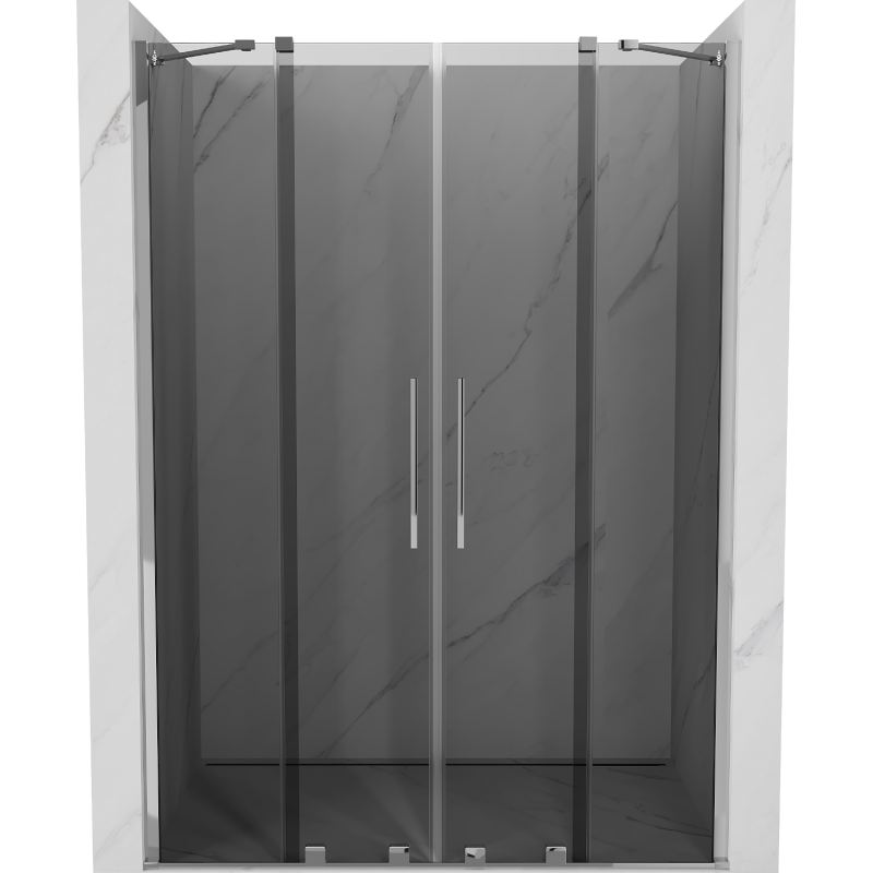 Mexen Velar Duo sliding shower doors 140 cm, graphite, chrome - 871-140-000-42-01