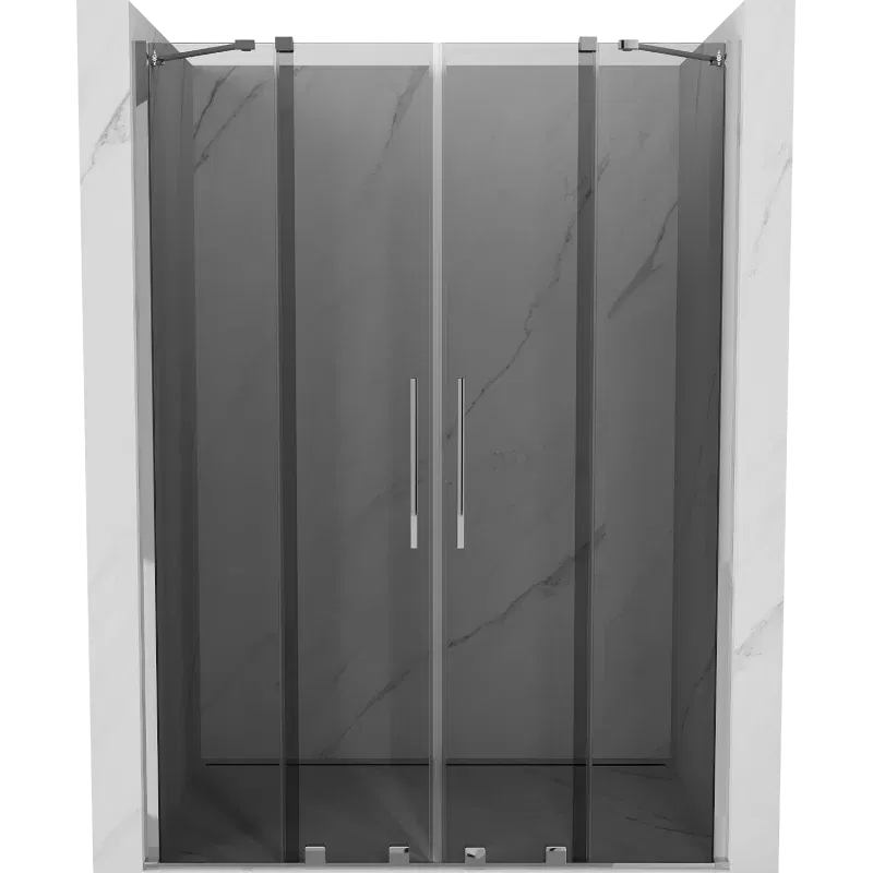 Mexen Velar Duo 150 cm Sliding Shower Door, Graphite, Chrome - 871-150-000-42-01