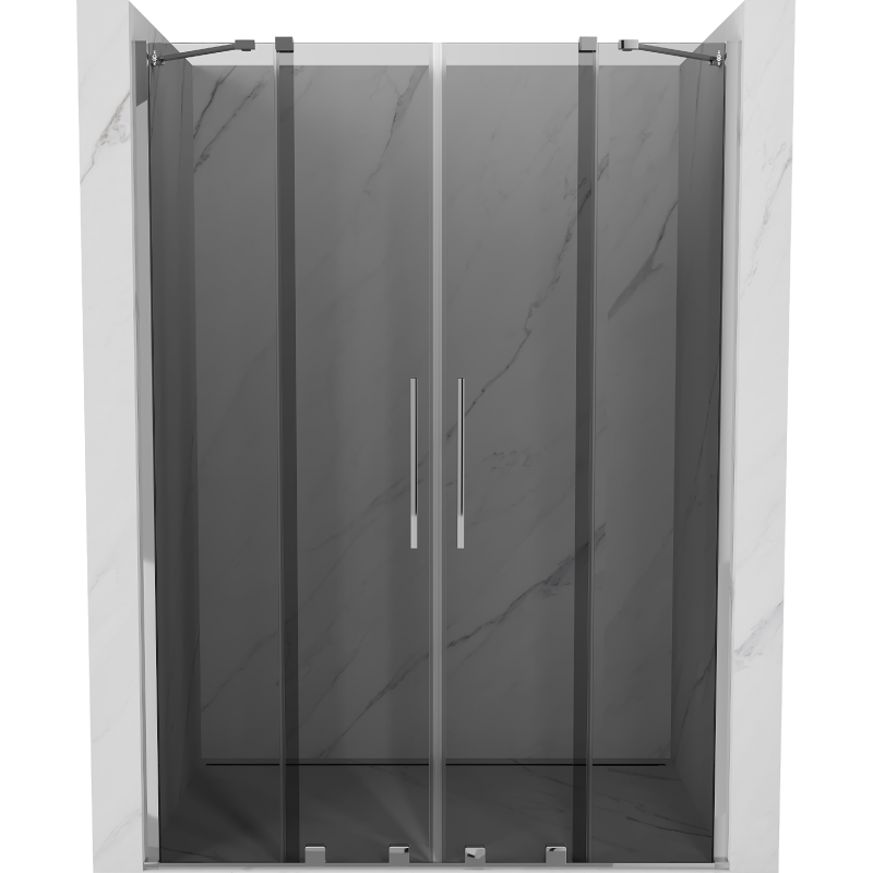 Mexen Velar Duo sliding shower doors 160 cm, graphite, chrome - 871-160-000-42-01
