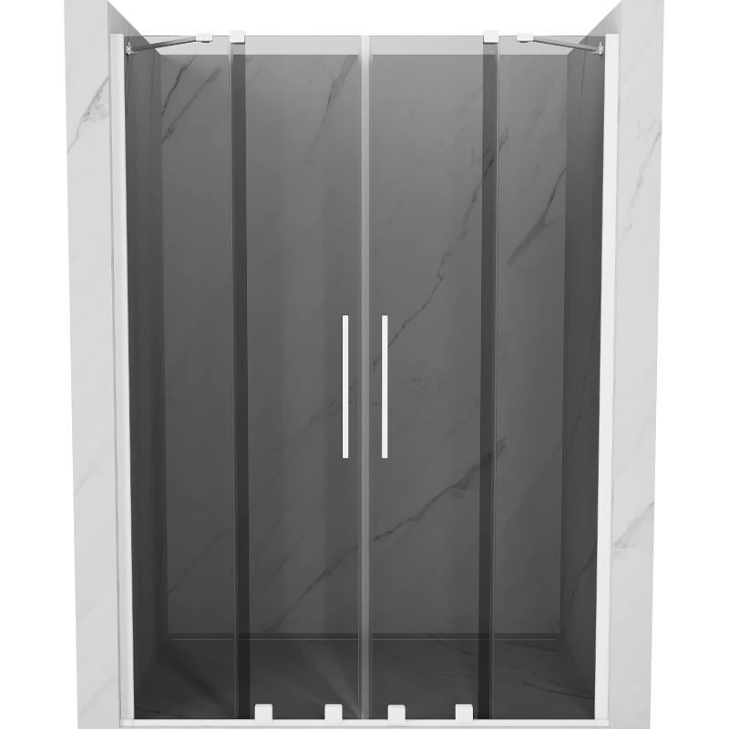 Mexen Velar Duo sliding shower doors 140 cm, graphite, white - 871-140-000-42-20