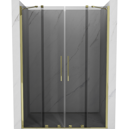 Mexen Velar Duo sliding shower doors 140 cm, graphite, gold - 871-140-000-42-50