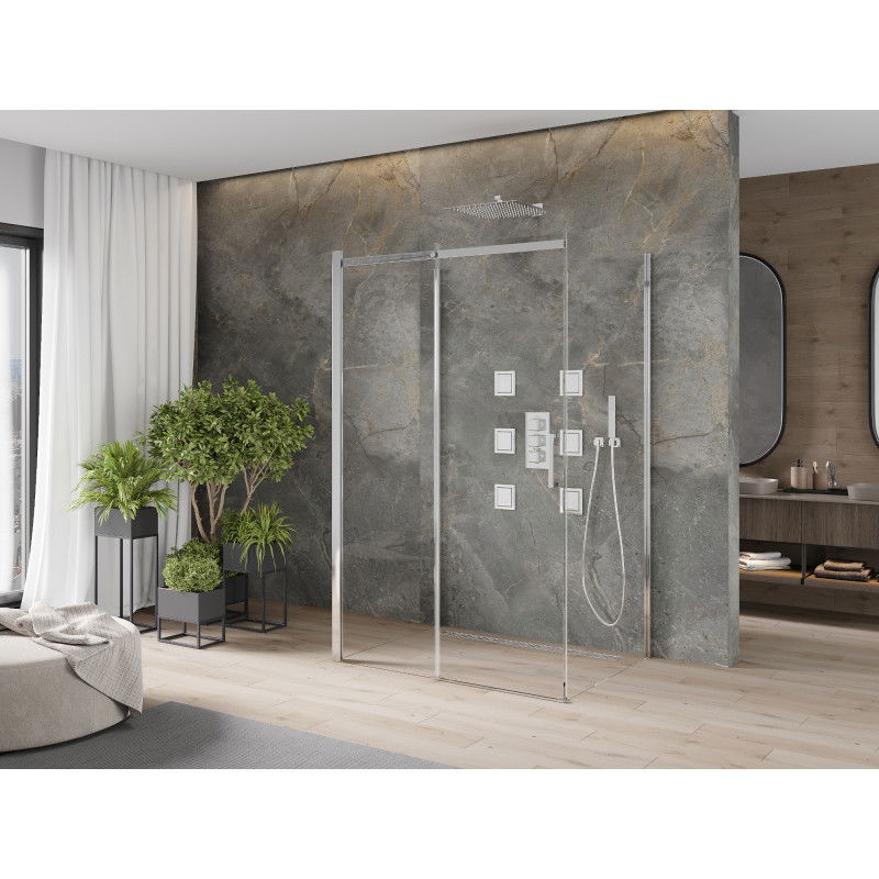 Mexen Omega-3S 3-sided sliding shower cabin 100 x 80 cm, transparent, chrome - 825-100-080-01-00-3S