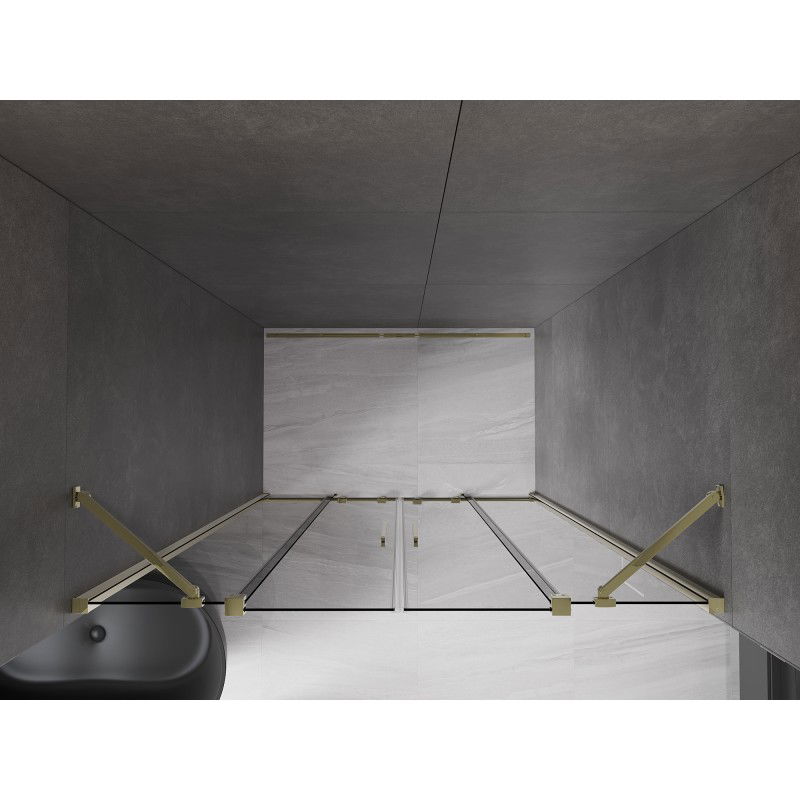 Mexen Velar Duo sliding shower doors 150 cm, graphite, gold - 871-150-000-42-50