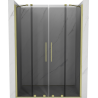 Mexen Velar Duo sliding shower door 140 cm, graphite, brushed gold - 871-140-000-42-55