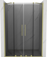 Mexen Velar Duo sliding shower door 150 cm, graphite, brushed gold - 871-150-000-42-55