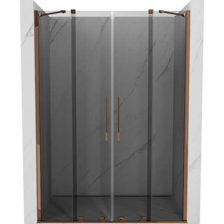 Mexen Velar Duo sliding shower door 140 cm, graphite, rose gold - 871-140-000-42-60
