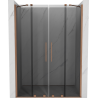 Mexen Velar Duo 160 cm Sliding Shower Door, Graphite, Brushed Copper - 871-160-000-42-65