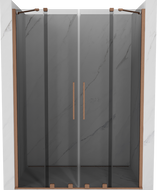 Mexen Velar Duo sliding shower doors 140 cm, graphite, brushed copper - 871-140-000-42-65