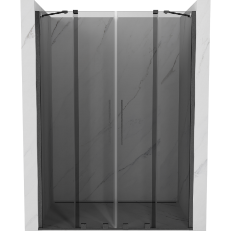Mexen Velar Duo sliding shower door 140 cm, graphite, brushed gun gray - 871-140-000-42-66