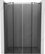 Mexen Velar Duo sliding shower door 140 cm, graphite, brushed gun gray - 871-140-000-42-66
