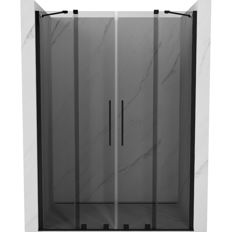 Mexen Velar Duo sliding shower door 150 cm, graphite, black - 871-150-000-42-70