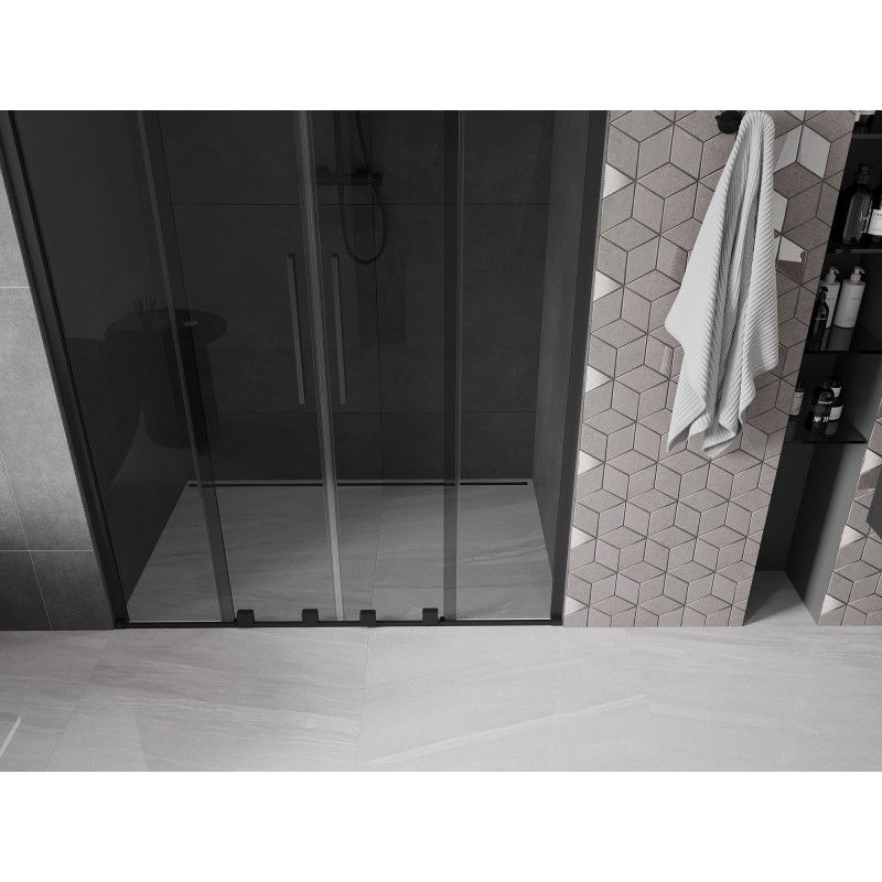 Mexen Velar Duo sliding shower doors 150 cm, graphite, black - 871-150-000-42-70
