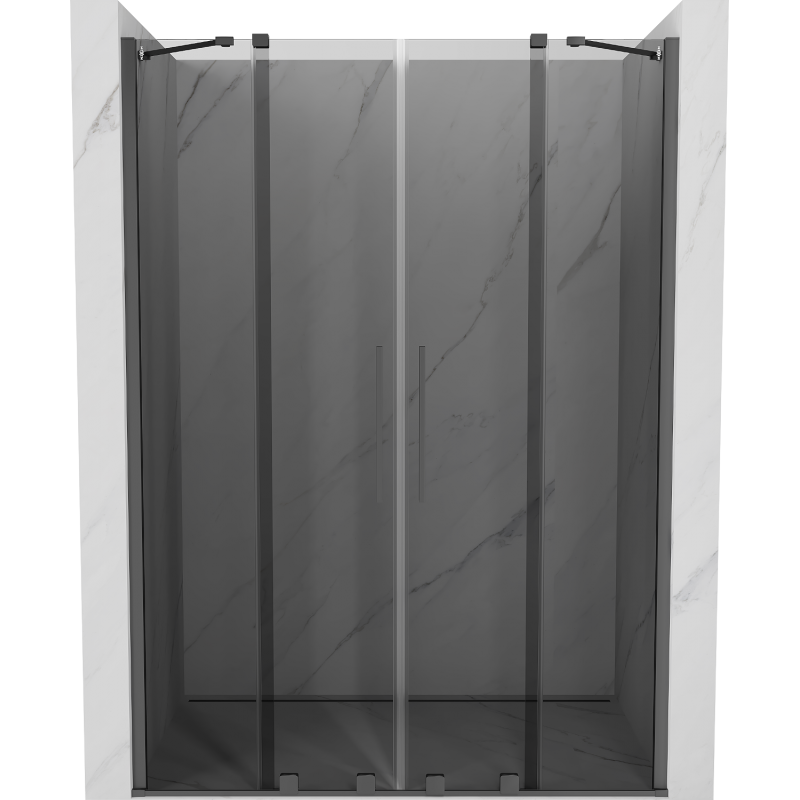 Mexen Velar Duo sliding shower doors 160 cm, graphite, gun metal - 871-160-000-42-95