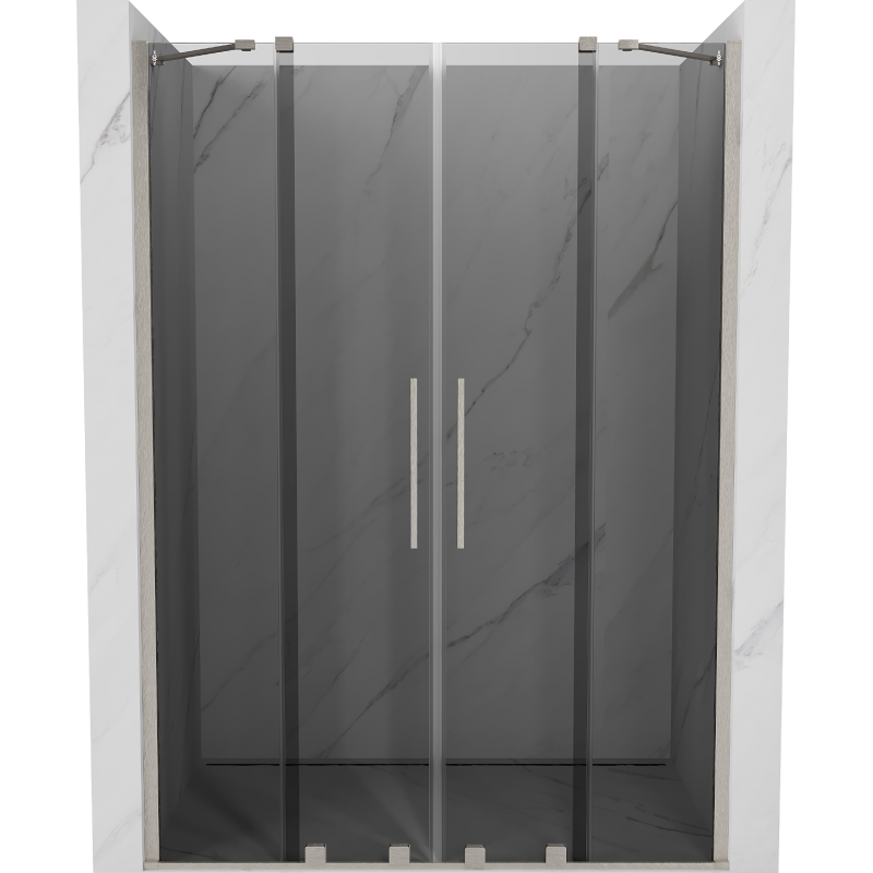 Mexen Velar Duo sliding shower door 140 cm, graphite, brushed nickel - 871-140-000-42-97