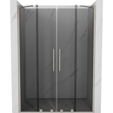 Mexen Velar Duo sliding shower door 140 cm, graphite, brushed nickel - 871-140-000-42-97