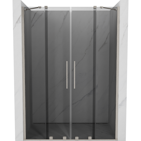 Mexen Velar Duo sliding shower doors 140 cm, graphite, brushed nickel - 871-140-000-42-97