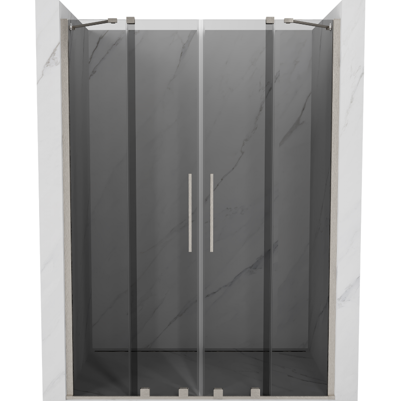 Mexen Velar Duo sliding shower doors 160 cm, graphite, brushed nickel - 871-160-000-42-97