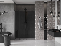 Mexen Velar Duo sliding shower doors 140 cm, graphite, gun metal - 871-140-000-42-95