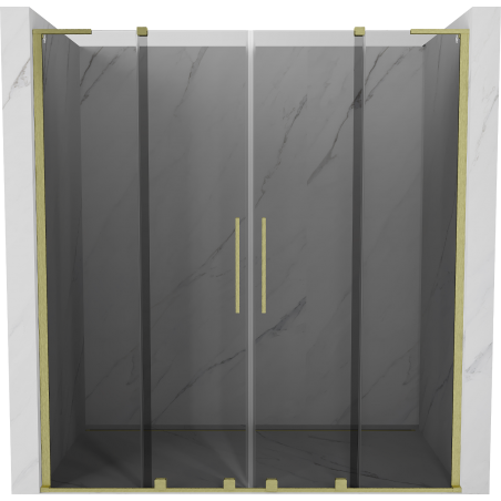 Mexen Velar L Duo sliding shower door 170 cm, graphite, brushed gold - 871-170-003-42-55