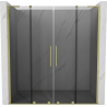 Mexen Velar L Duo Sliding Shower Doors 180 cm, Graphite, Brushed Gold - 871-180-003-42-55
