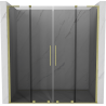 Mexen Velar L Duo sliding shower doors 200 cm, graphite, brushed gold - 871-200-003-42-55