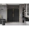 Mexen Velar L Duo sliding shower doors 200 cm, graphite, brushed gold - 871-200-003-42-55