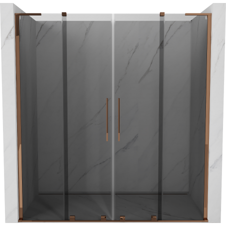 Mexen Velar L Duo sliding shower door 180 cm, graphite, rose gold - 871-180-003-42-60