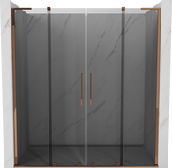 Mexen Velar L Duo sliding shower door 200 cm, graphite, rose gold - 871-200-003-42-60