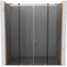 Mexen Velar L Duo sliding shower door 180 cm, graphite, brushed copper - 871-180-003-42-65