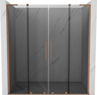 Mexen Velar L Duo sliding shower door 180 cm, graphite, brushed copper - 871-180-003-42-65