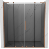 Mexen Velar L Duo sliding shower doors 200 cm, graphite, brushed copper - 871-200-003-42-65