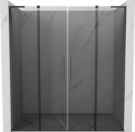 Mexen Velar L Duo sliding shower door 180 cm, graphite, brushed gun gray - 871-180-003-42-66
