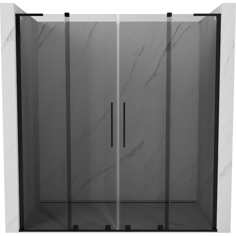 Mexen Velar L Duo 180 cm Sliding Shower Doors, Graphite, Black - 871-180-003-42-70