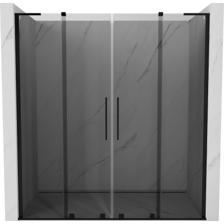 Mexen Velar L Duo 180 cm Sliding Shower Door, Graphite, Black - 871-180-003-42-70