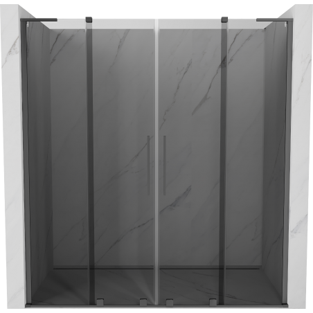 Mexen Velar L Duo sliding shower door 180 cm, graphite, gun metal - 871-180-003-42-95
