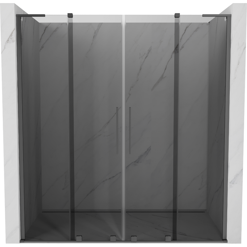 Mexen Velar L Duo sliding shower doors 200 cm, graphite, gun metal - 871-200-003-42-95