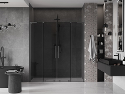 Mexen Velar L Duo 180 cm Sliding Shower Door, Graphite, Gun Metal - 871-180-003-42-95