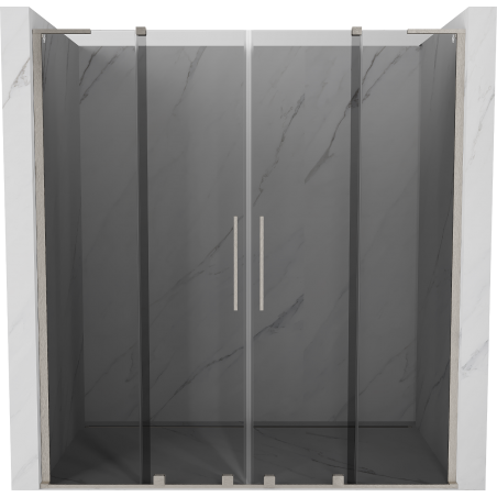 Mexen Velar L Duo sliding shower doors 180 cm, graphite, brushed nickel - 871-180-003-42-97