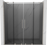 Mexen Velar L Duo sliding shower door 180 cm, graphite, brushed nickel - 871-180-003-42-97