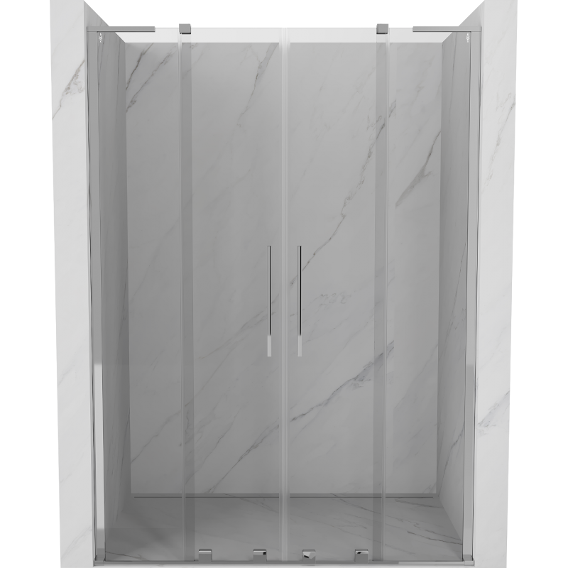 Mexen Velar L Duo sliding shower door 140 cm, transparent, chrome - 871-140-003-02-01