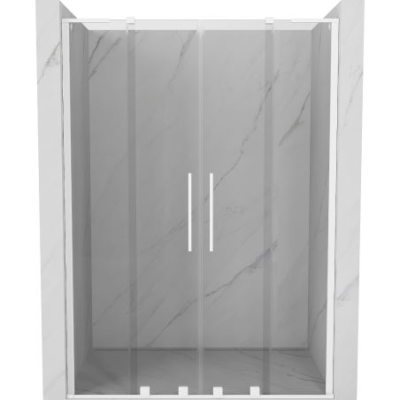 Mexen Velar L Duo sliding shower doors 140 cm, transparent, white - 871-140-003-02-20