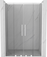 Mexen Velar L Duo sliding shower doors 140 cm, transparent, white - 871-140-003-02-20