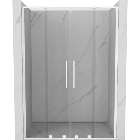 Mexen Velar L Duo 150 cm Sliding Shower Door, Transparent, White - 871-150-003-02-20