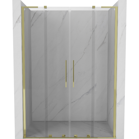 Mexen Velar L Duo sliding shower door 140 cm, transparent, gold - 871-140-003-02-50