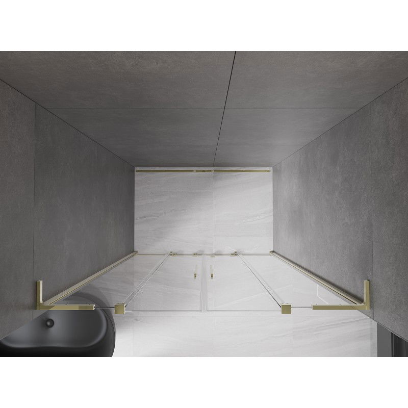 Mexen Velar L Duo sliding shower door 150 cm, transparent, gold - 871-150-003-02-50